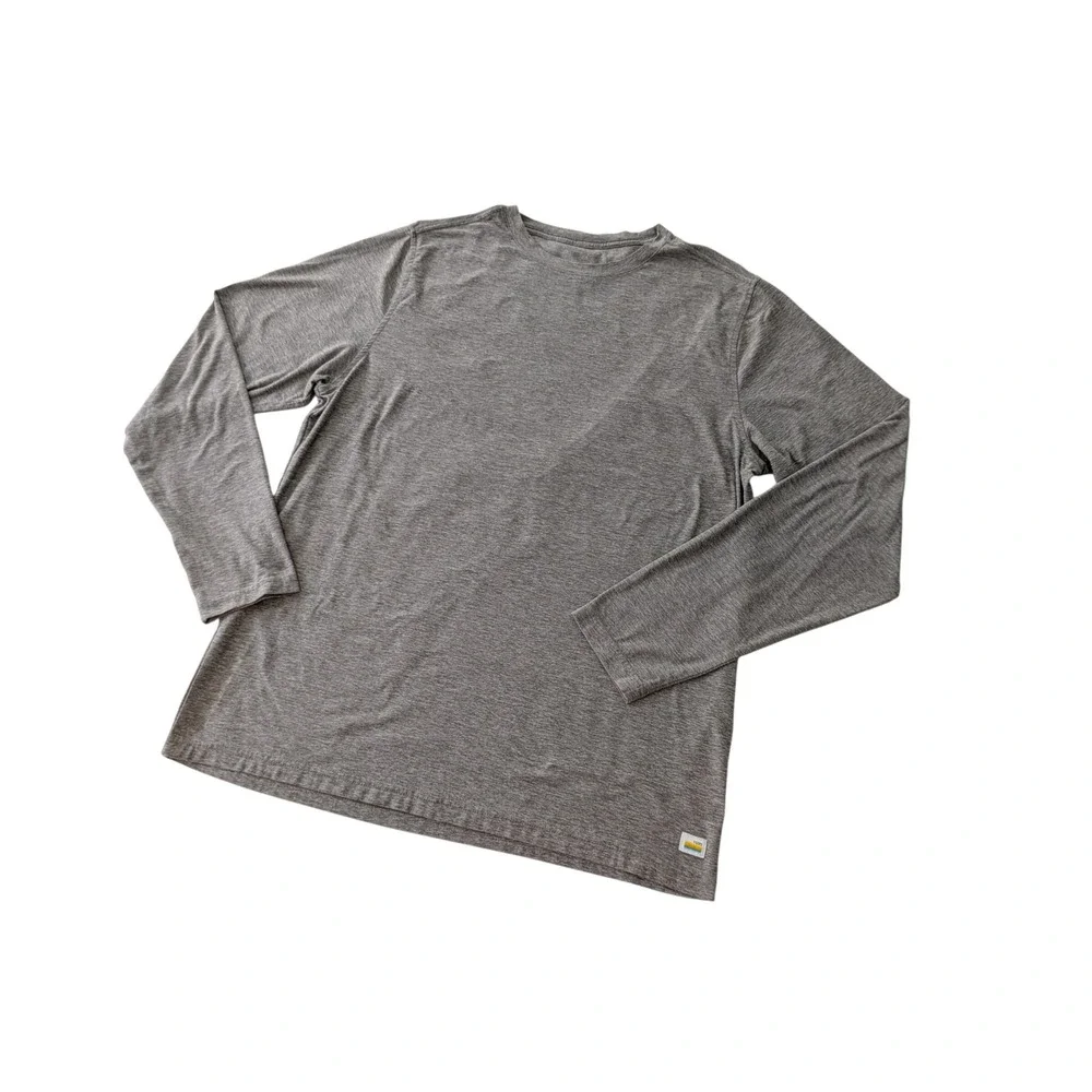 Vuori Strato Tech Tee V178 Mens L‎ Heather Gray Long Sleeve Performance Shirt